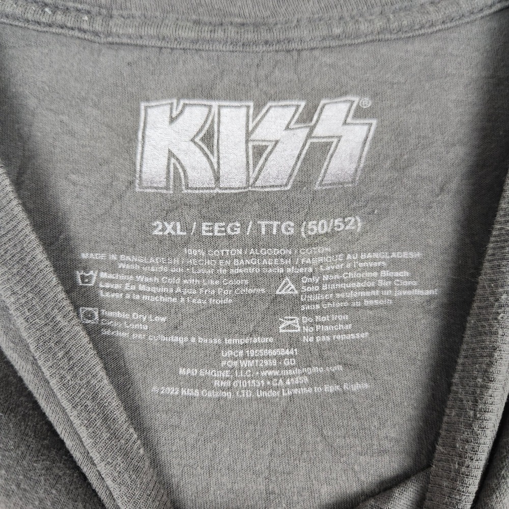 KISS Rock And Roll All Nite T Shirt Mens 2XL Gray Mad Engine Cotton Short Sleeve - Picture 2 of 7